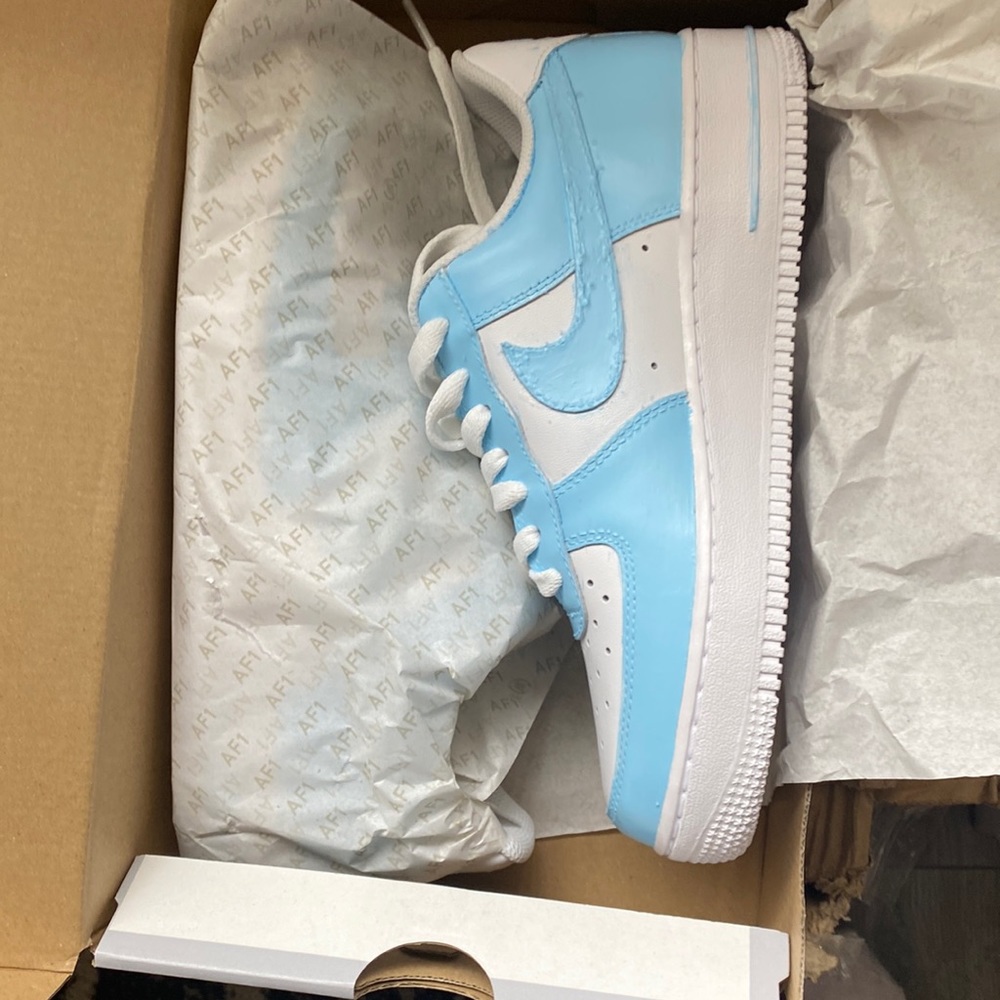 Nike blue shoes decorated by me never worn